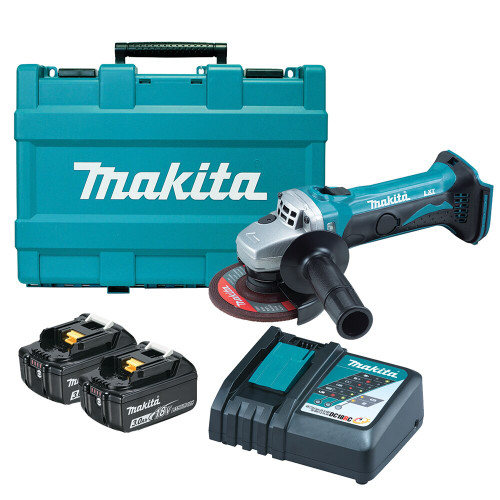 18V LI-ION 115MM GRINDER 2X3.0AHBAT, CHRG & CASE
