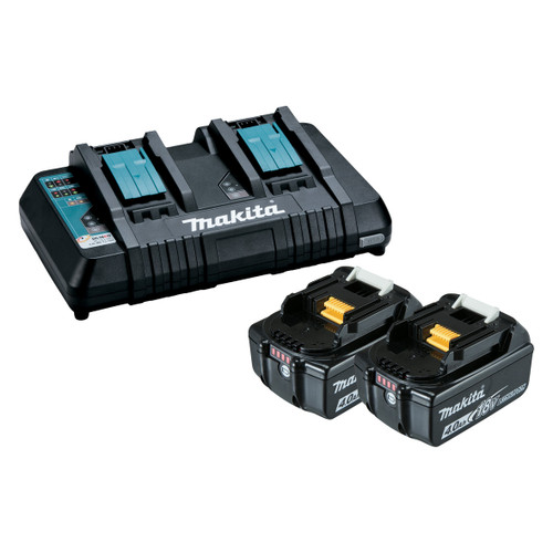 18V DUAL PORT RAPID CHARGER & 2X4AH BATTERIES