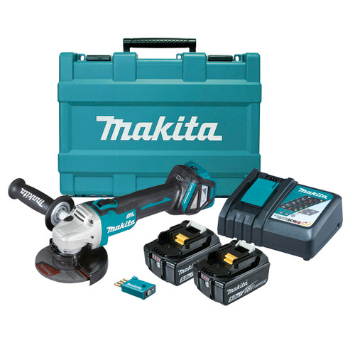 18V 125MM AWS B/LESS S/S ANGLE GRINDER 2X5AH BAT,CHARG &CASE