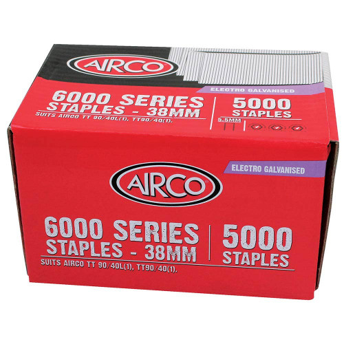 38MM 6000 SERIES Z/P STAPLES 5000PK