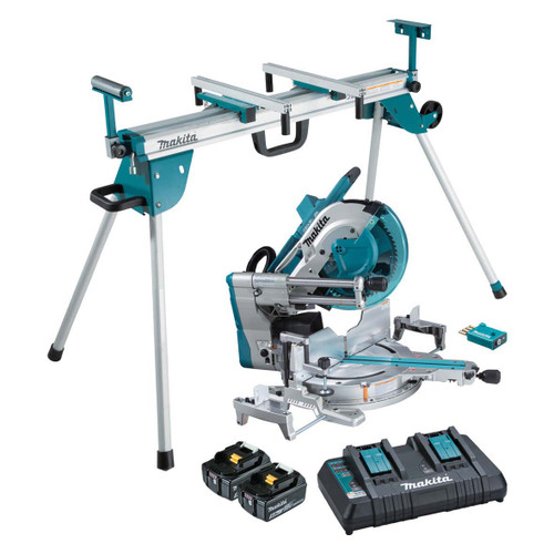 36V (18VX2) B/LESS AWS 305MM SLIDE COMP SAW 2X5AH,CHRG,STAND