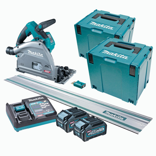 40V MAX 165MM PLUNGE SAW KIT 2X 4.0AH BATT, CHARG,1.4M RAIL