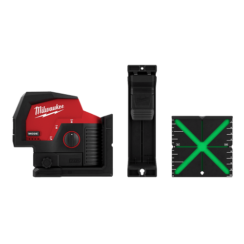 12V GREEN CROSS LINE + 2 PLUMB LASER - TOOL ONLY