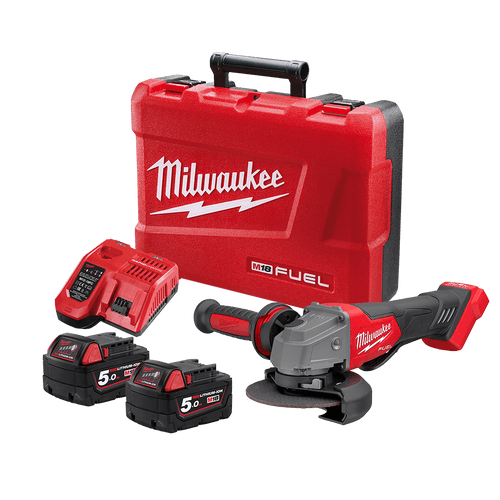 18V 125MM ANGLE GRINDER W/DEADMAN PADDLE SWITCH 2X5AH,CHRG