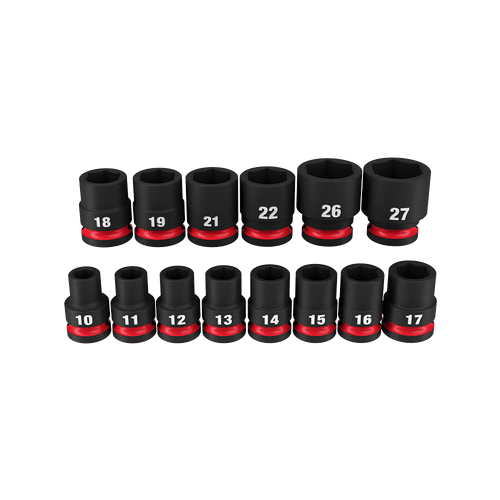 14PC 1/2\" DRV METRIC STD 6PT SHOCKWAVE IMPACT SOCKET SET