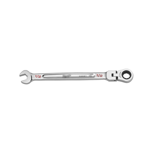11/32 SAE FLEX-HEAD RATCHETING COMBO WRENCH