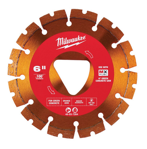 150MM (6\") GREEN CONCRETE DIAMOND BLADE - YELLOW