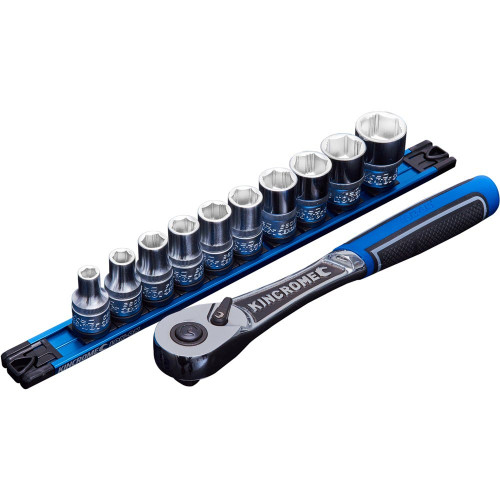 11PCE 10-24MM 3/8\" DR LOK ON TWIST LOCK RAIL SOCKET SET