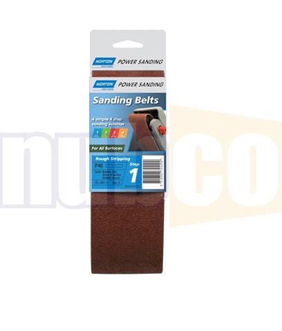 75X457MM P40 2PK ALL SURFACE CLOTH SANDING BELT V/COARSE