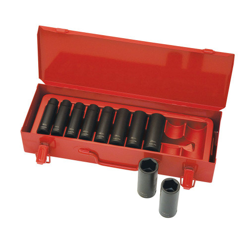10PCE 1/2\" DRIVE METRIC 10-24MM LONG SOCKET SET