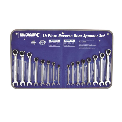 16PCE REVERSE MET/IMP GEAR SPANNER SET
