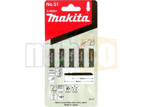 NO51 65MM 24TPI MILD STEEL JIGSAW BLADES 5PK