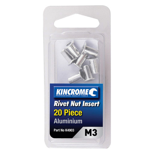 M3 20PCE ALUM RIVET NUT INSERT