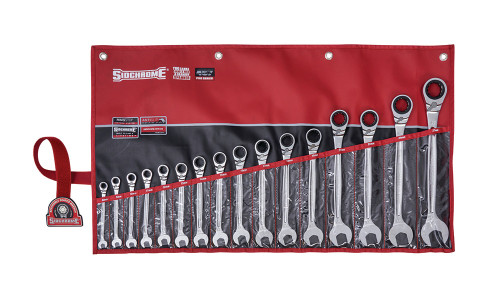 16PCE 8-27MM METRIC GEARED SPANNER SET IN WALLET