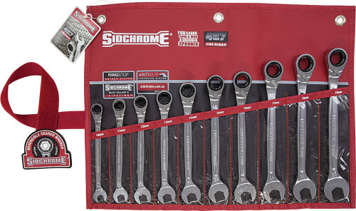 10PCE METRIC GEARED WRENCH SET