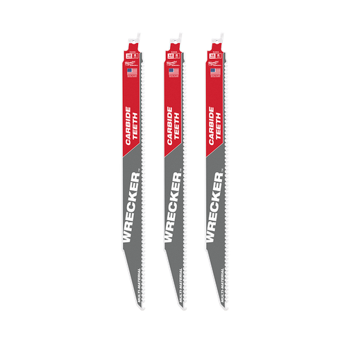 3PK 300MM THE WRECKER CARBIDE TEETH SAWZALL BLADE
