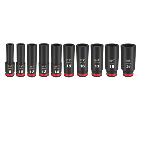 10PC 3/8\" DRV METRIC DEEP 6PT SHOCKWAVE IMPACT SOCKET SET