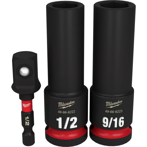 3PC 1/2\" DRV SAE DEEP 6 PT SHOCKWAVE IMPACT SOCKET SET