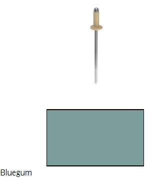 100PK BLUEGUM 4-3 ALUM 5052/STEEL PAINTED RIVETS