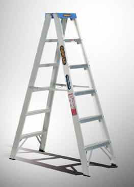 DOUBLE SIDED ALUM STEP LADDER 0.9M 3FT 120KG IND