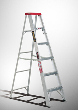 SINGLE SIDED ALUM STEP LADDER 2.4M 120KG DOMESTIC