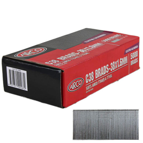 38MMX1.6MM C SERIES Z/P BRADS 5000PK