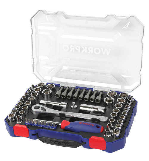 63PCE 3/8DRV METRIC 6 POINT SOCKET & DRIVER BIT SET