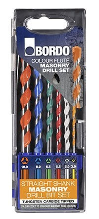 COLOUR CODED 6PCE MASONRY DRILL SET