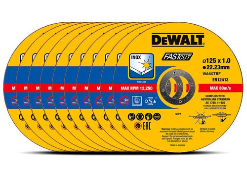 125X1.0X22.23MM 10PK HIGH PERF. BONDED THIN FAST CUT DISC