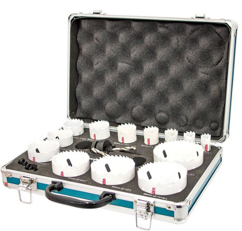 16PCE UNIVERSAL BI-METAL HOLE SAW SET IN ALUMINIUM CASE