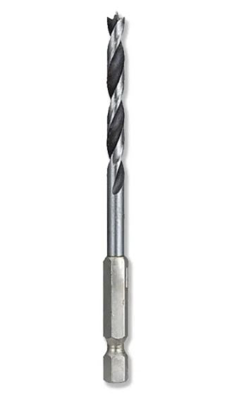 3MM 1/4\" IN HEX DRIVE BRAD POINT DRILL BIT