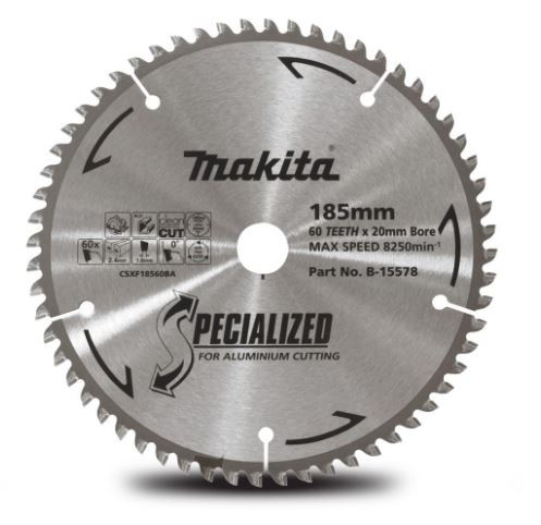 185MM 60TPI TCT ALUMINIUM CUTTING SAW BLADE - 20MM BORE