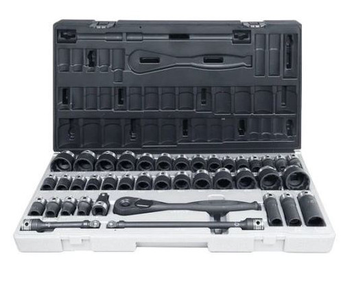 40PCE 1/2\" DR MET&IMP STD 12PT DUAL ACTION SOCKET SET