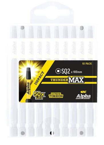 10PK SQ2X100MM THUNDERMAX IMP POWER BIT