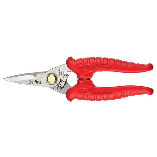 185MM (7\") RED HANDLED HIGH TENSILE S/S SNIPS