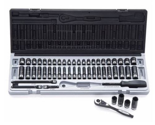 53PCE 1/4\" DR MET&IMP DEEP&STD 6PT DUAL ACTION SOCKET SET
