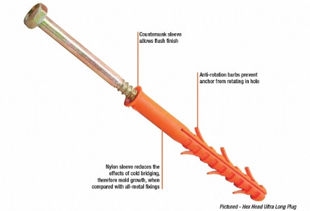 10MMX100MM ULTRA LONG RAMPLUG WITH HEX HEAD