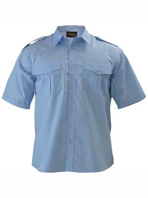 SHIRT BLUE S/S SECURITY POLY/COTTON L