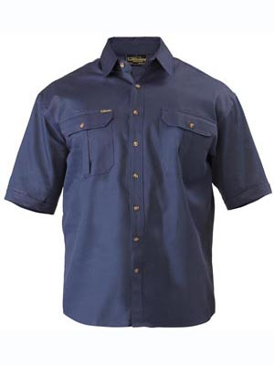 SHIRT NAVY COTTON DRILL S/S M