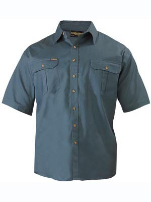 SHIRT BOTTLE GREEN COTTON DRILL S/S 4XL