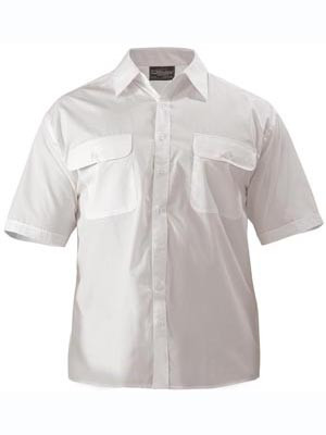 SHIRT  WHITE POLY COTTON S/S XL