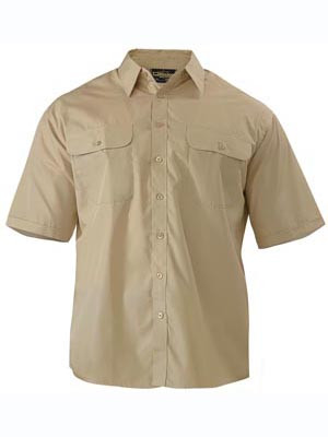 SHIRT  SAND POLY COTTON S/S 4XL