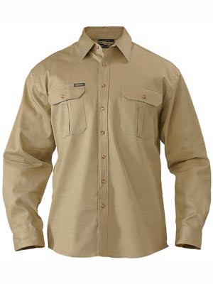SHIRT KHAKI COTTON DRILL L/S S