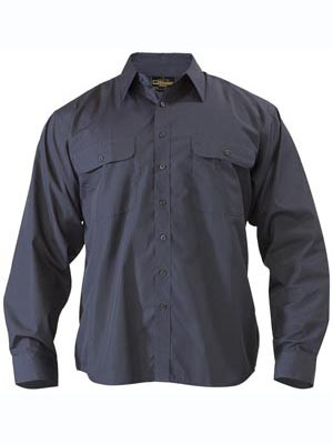 SHIRT NAVY POLY COTTON L/S 3XL