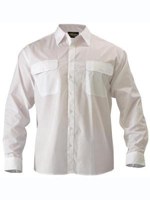SHIRT WHITE POLY COTTON L/S XL