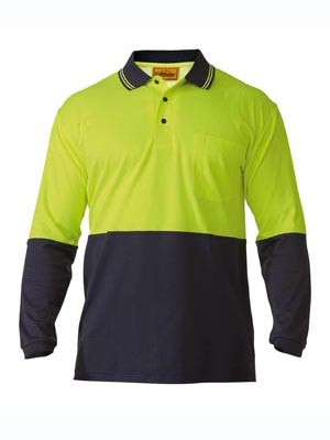 HI-VIZ L/S POLO SHIRT YELLOW/NAVY 3XL
