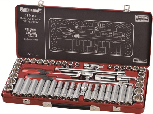 51PCE 1/2\" DRIVE METRIC/AF SOCKET SET