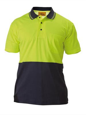 HI-VIZ S/S POLO SHIRT YELLOW/NAVY 4XL