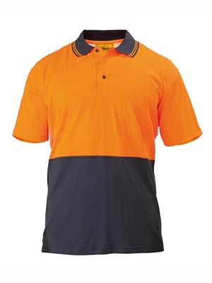 HI-VIZ S/S POLO SHIRT ORANGE/NAVY 4XL