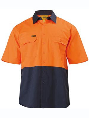 HI-VIZ LIGHTWEIGHT S/S SHIRT ORANGE/NAVO L